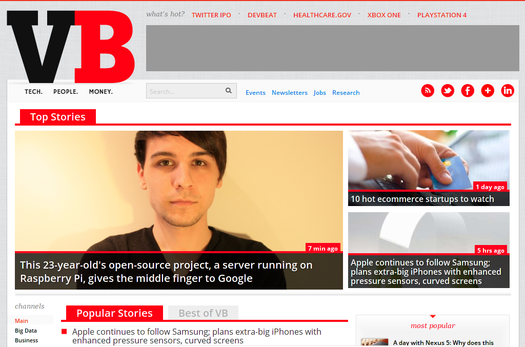 VentureBeat home page